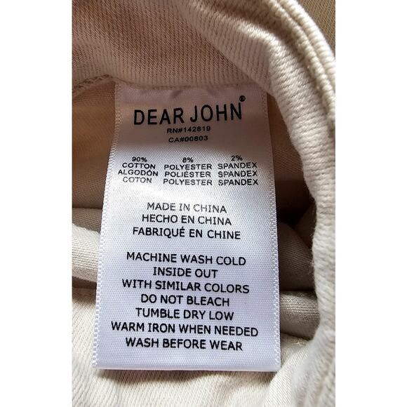 DEAR JOHN Jeanne Mid Rise Flare Women's Pants Jeans, Sz 32, Vanilla - Picture 12 of 13